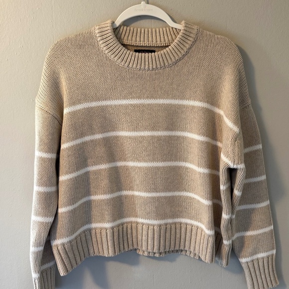 Quince Organic Cotton Striped Crew Sweater - Picture 1 of 3